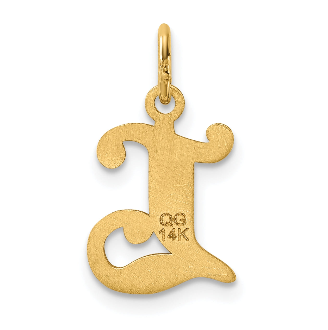 14K Yellow Gold Diamond-cut Letter L Initial Charm