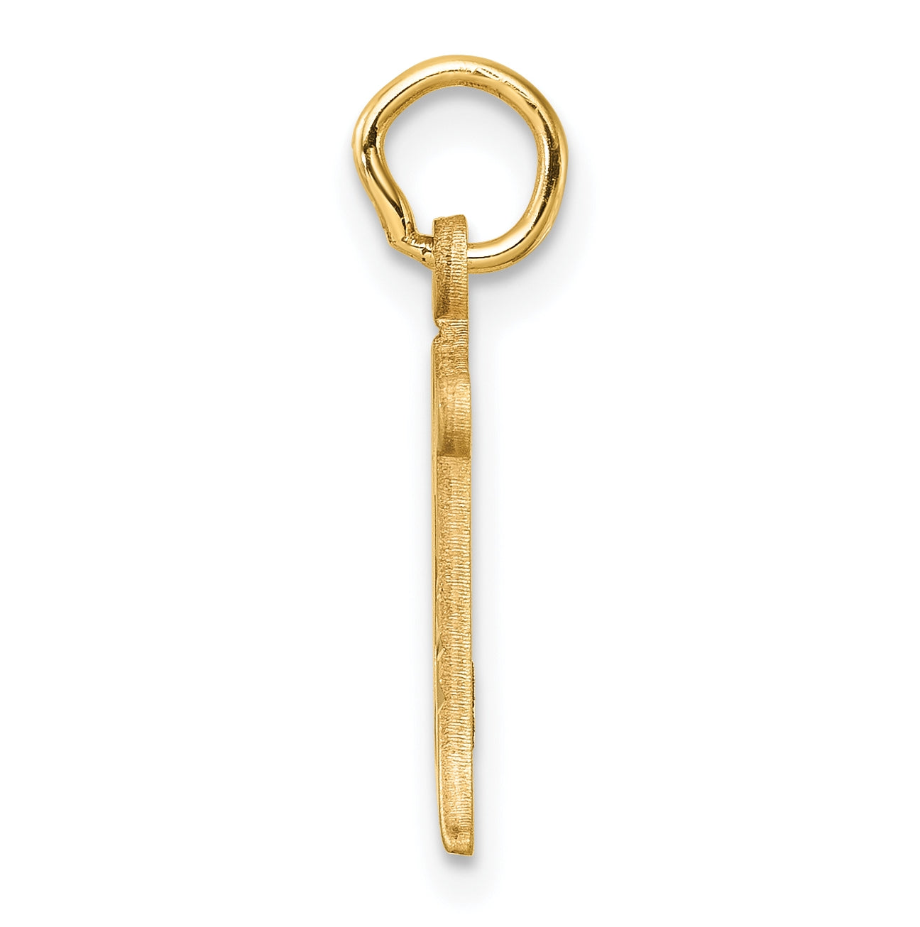 14K Yellow Gold Diamond-cut Letter M Initial Charm