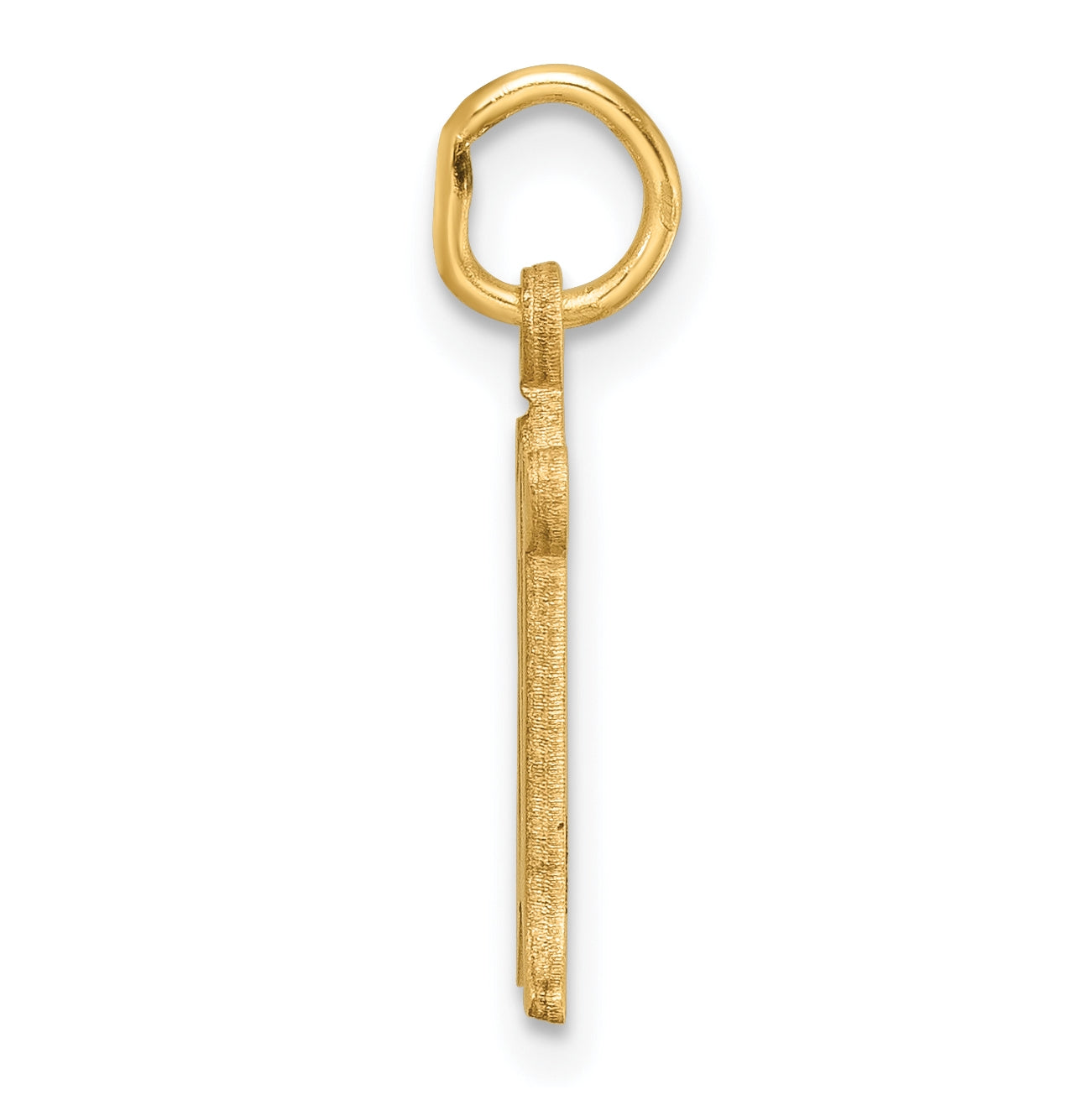 14K Yellow Gold Diamond-cut Letter N Initial Charm