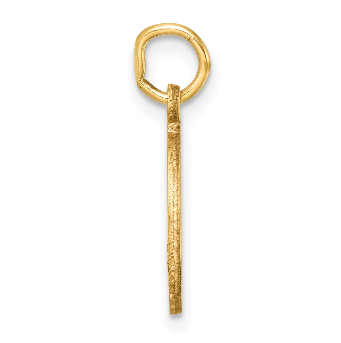 14K Yellow Gold Diamond-cut Letter O Initial Charm