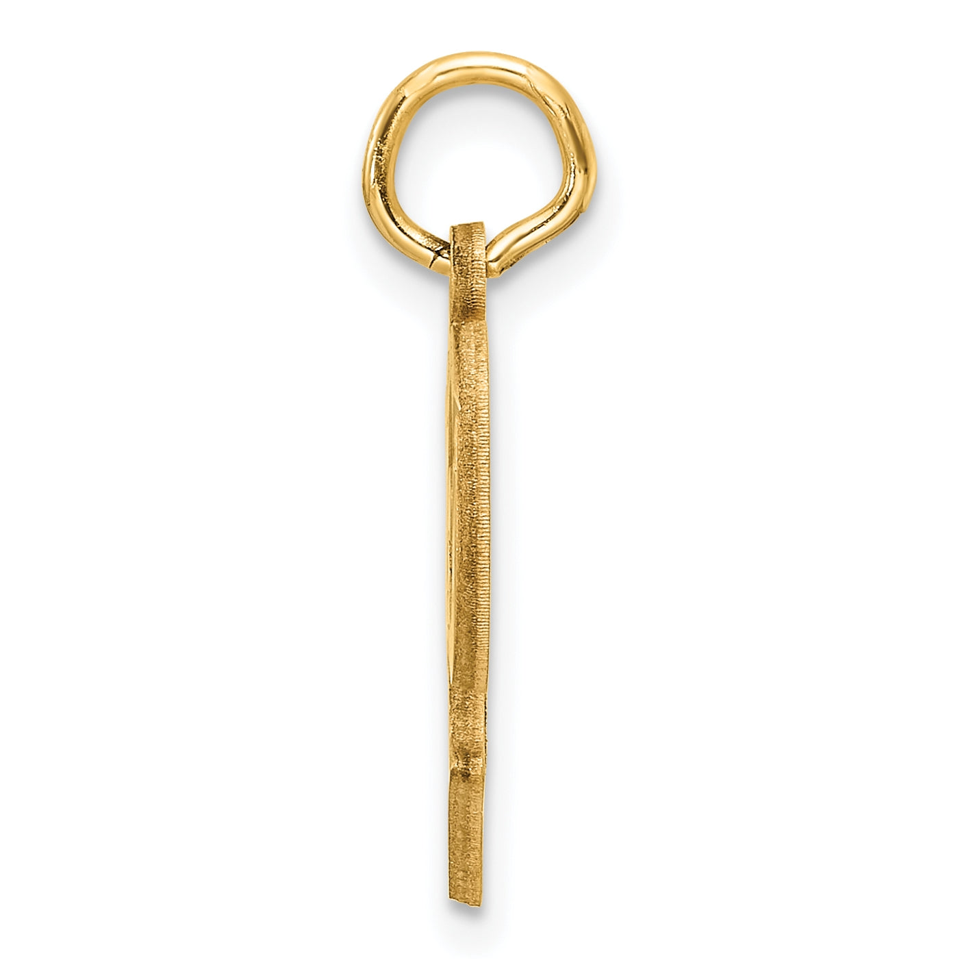 14K Yellow Gold Diamond-cut Letter P Initial Charm