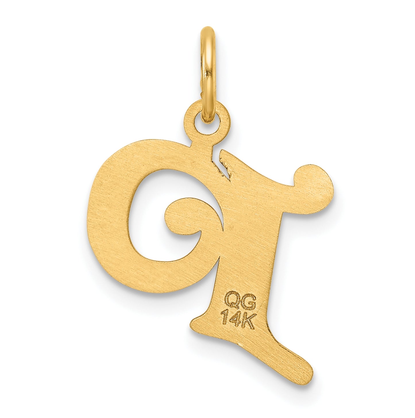 14K Yellow Gold Diamond-cut Letter P Initial Charm