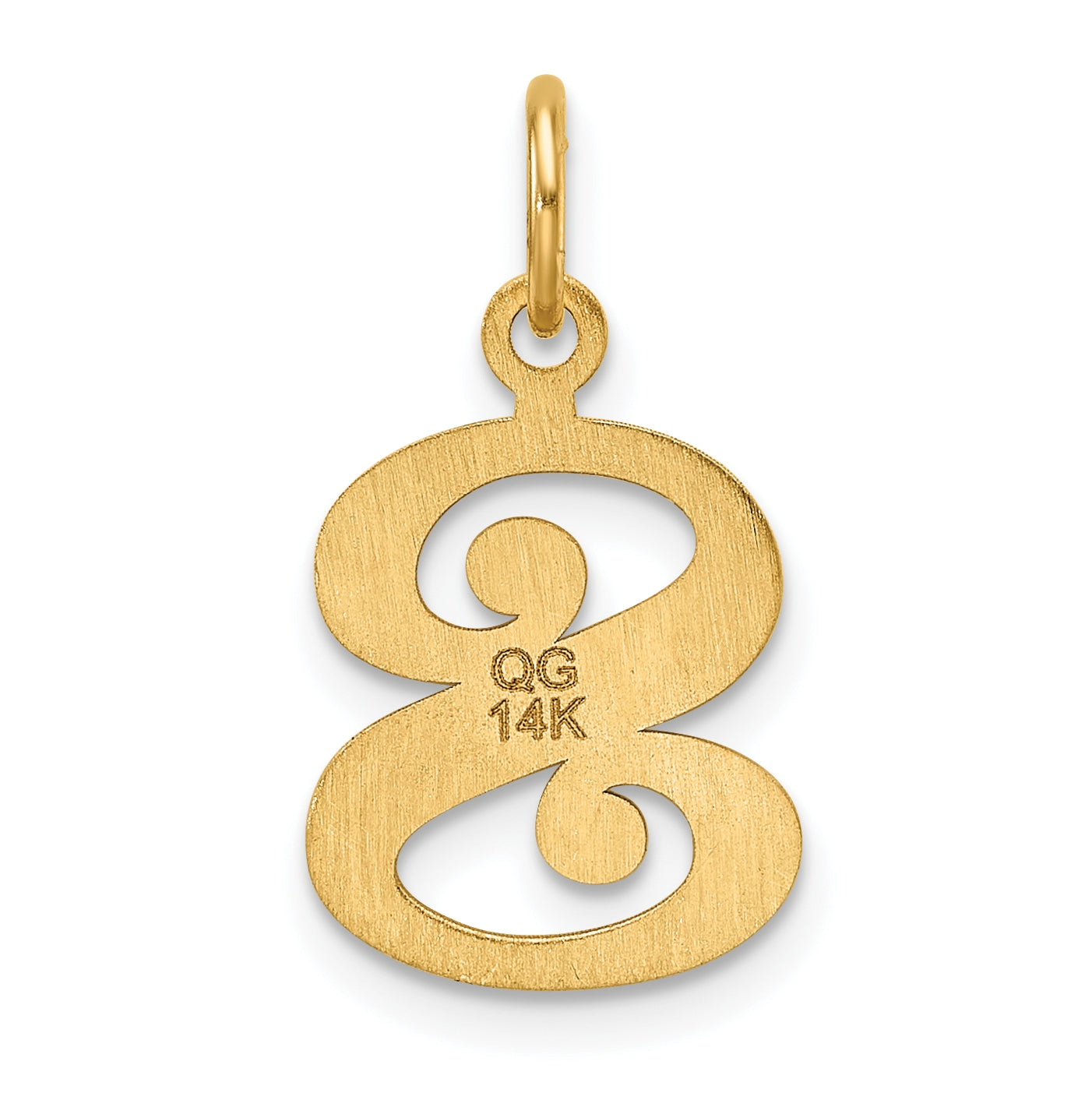 14K Yellow Gold Diamond-cut Letter S Initial Charm