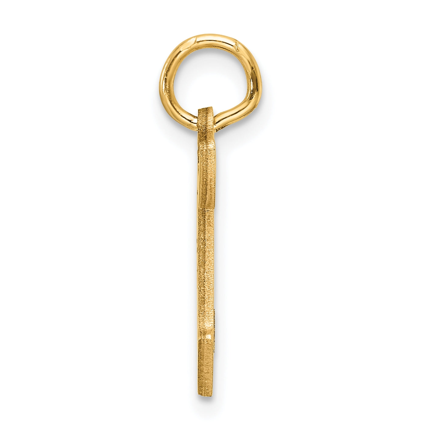 14K Yellow Gold Diamond-cut Letter T Initial Charm
