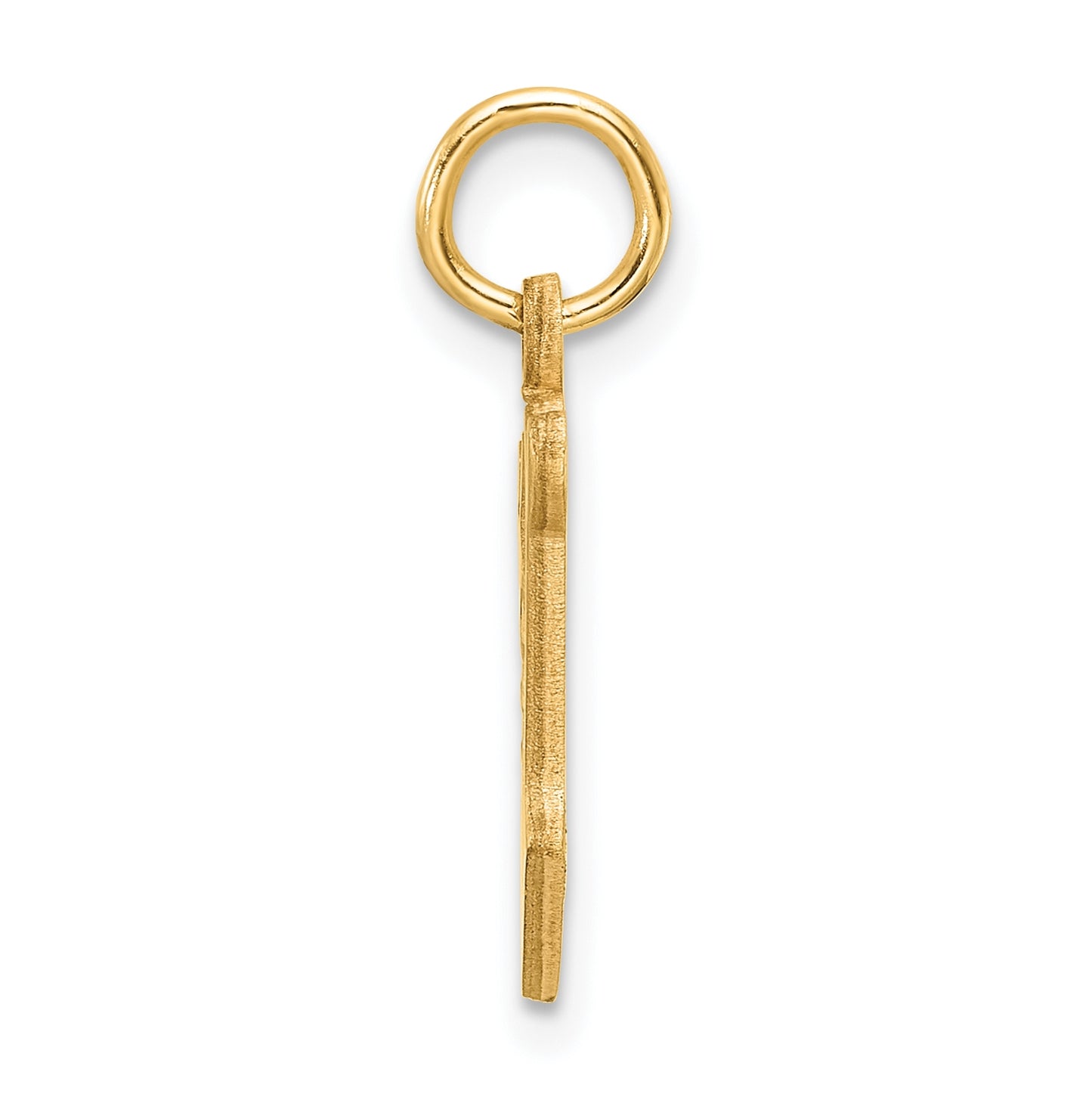 14K Yellow Gold Diamond-cut Letter V Initial Charm
