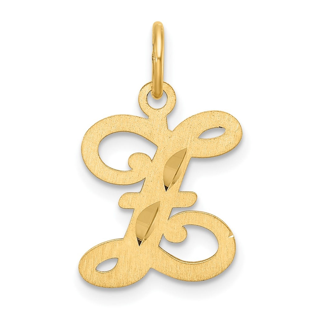 14K Yellow Gold Diamond-cut Letter Z Initial Charm