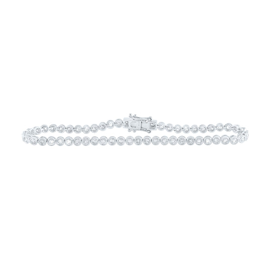 14kt White Gold 2 Cttw- Natural Diamond Fashion Bracelet, Length: 7 Inch