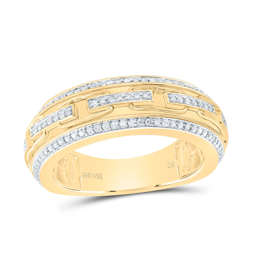 14kt Yellow Gold 3/8 Cttw Natural Diamond Mens Band, Men Size: 8-12