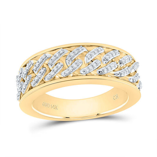 14kt Yellow Gold 1/4 Cttw Natural Diamond Mens Band, Men Size: 8-12