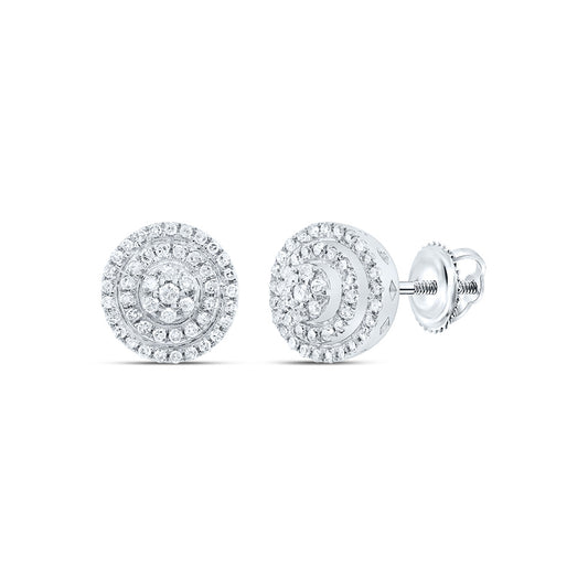 10kt White Gold 1/4 Cttw Natural Diamond Round Stud Earring