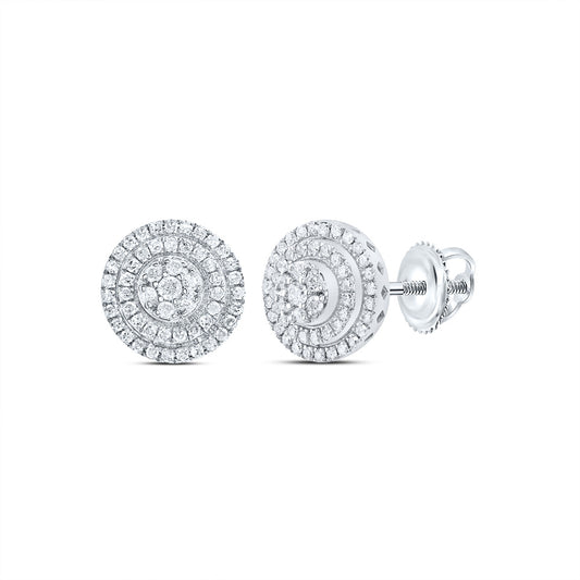 10kt White Gold 1/2 Cttw Natural Diamond Round Stud Earring