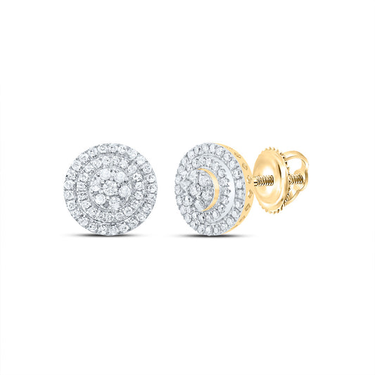 10kt Yellow Gold 3/4 Cttw Natural Diamond Round Stud Earring