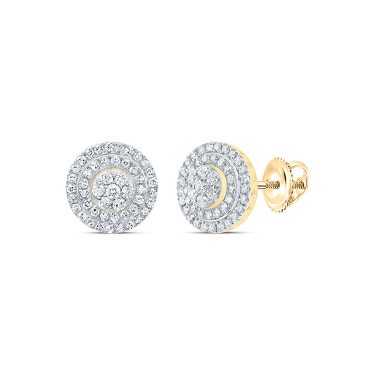 10kt Yellow Gold 1 Cttw Natural Diamond Round Stud Earring