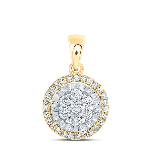 10kt Yellow Gold 1/3 Cttw Natural Diamond Fashion Round Pendant