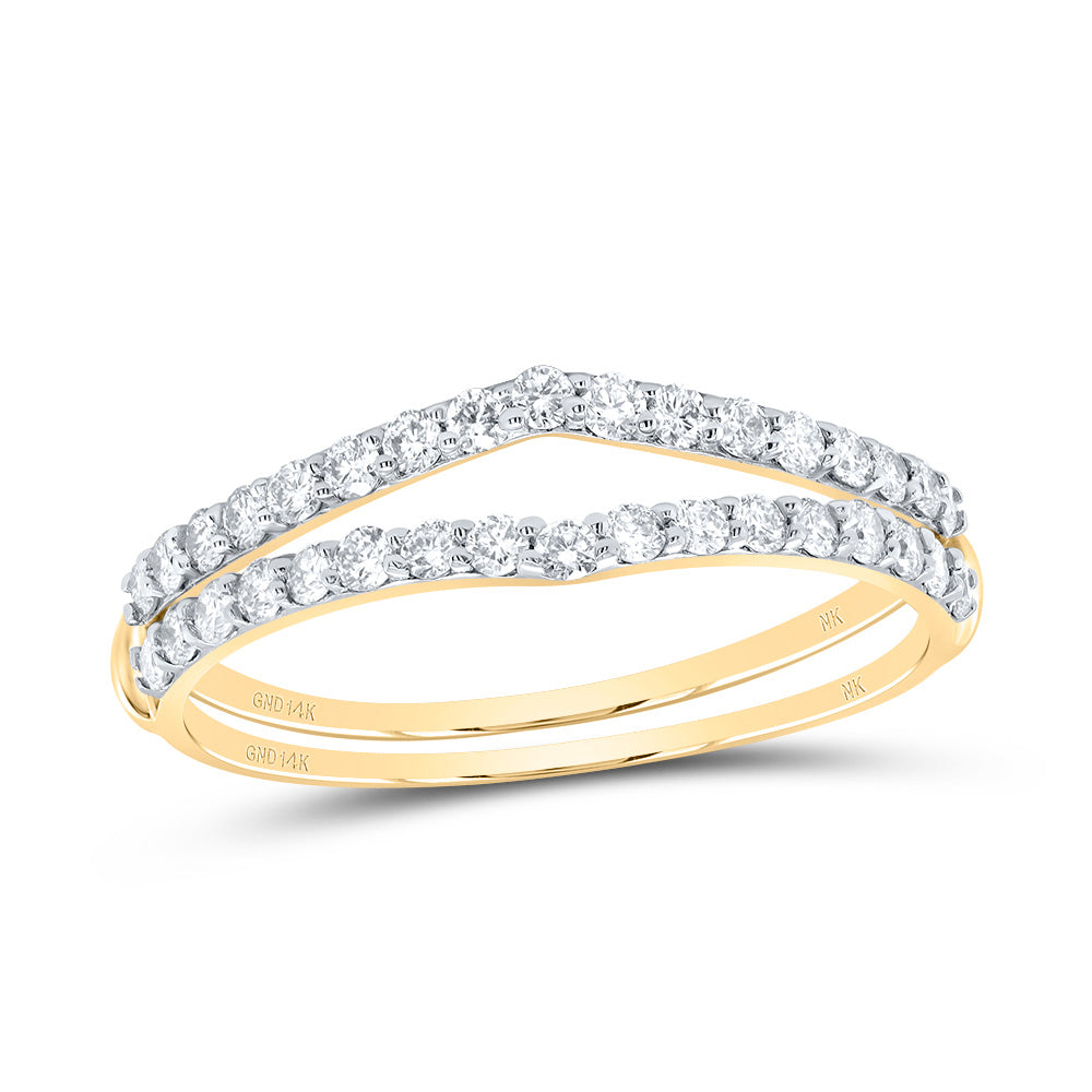 14kt Yellow Gold 1/2 Cttw Natural Diamond Wedding Engagement Anniversary Enhancer Ring, Women Size: 5-9