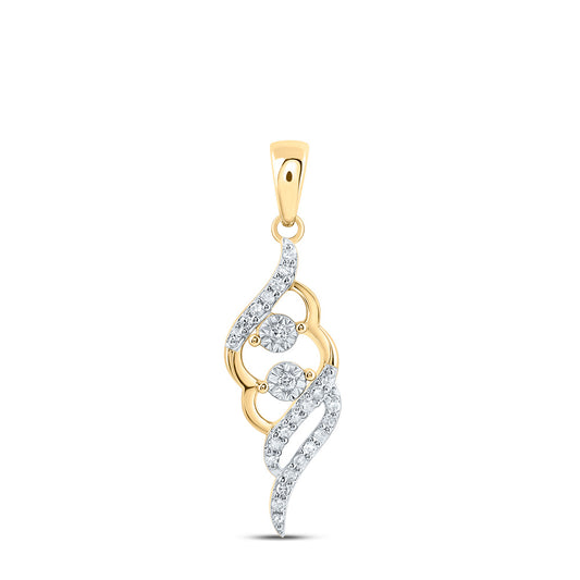 10kt Yellow Gold 1/10 Cttw Natural Diamond Infinity Pendant
