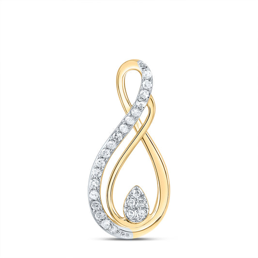 10kt Yellow Gold 1/10 Cttw Natural Diamond Infinity Pendant