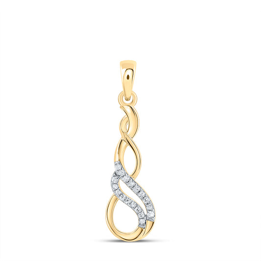 10kt Yellow Gold 1/20 Cttw Natural Diamond Infinity Pendant