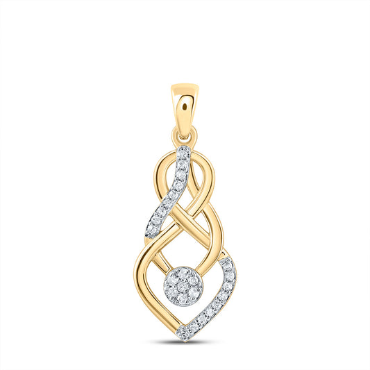 10kt Yellow Gold 1/8 Cttw Natural Diamond Infinity Pendant