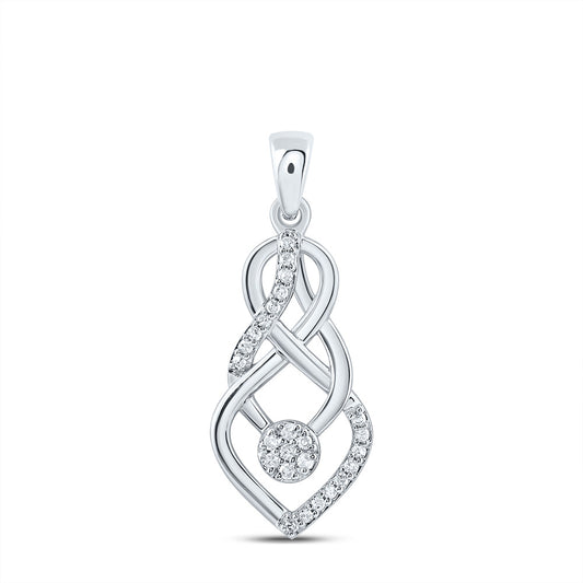10kt White Gold 1/8 Cttw Natural Diamond Infinity Pendant