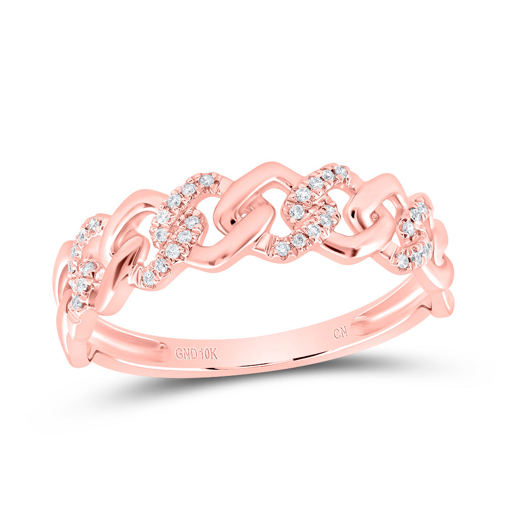 10kt Rose Gold His & Hers 1/2 Cttw Natural Diamond Cuban Fashion Bridal Wedding Ring Band Set, Women Size: 5-9, Men Size: 8-12