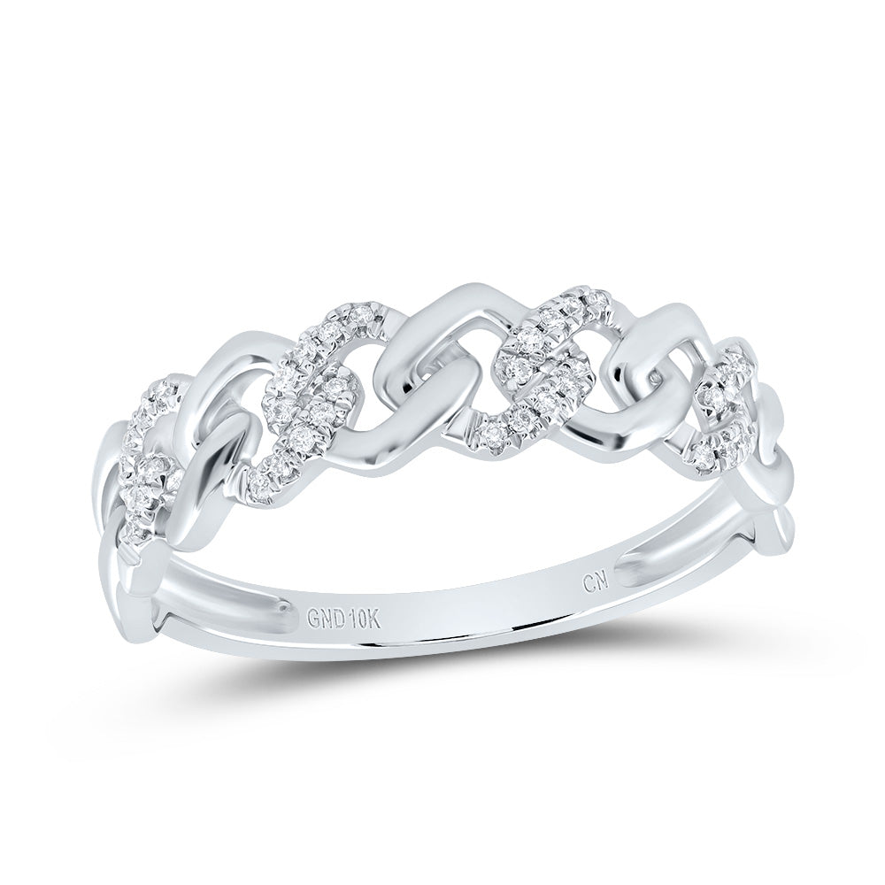 10kt White Gold His & Hers 1/2 Cttw Natural Diamond Cuban Fashion Bridal Wedding Ring Band Set, Women Size: 5-9, Men Size: 8-12