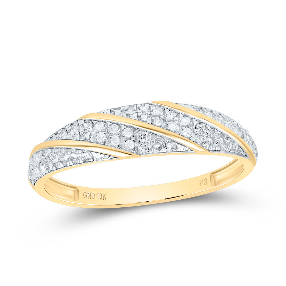 10k Yellow White Gold His & Hers 1/4 Cttw Natural Diamond Square Bridal Wedding Ring Band Set , Women Size: 5-9, Men Size: 8-12