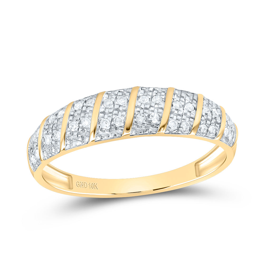 10k Yellow White Gold His & Hers 1/2 Cttw Natural Diamond Round Bridal Wedding Ring Band Set , Women Size: 5-9, Men Size: 8-12