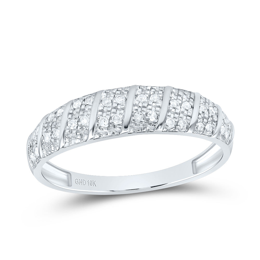 10kt White Gold His & Hers 1/2 Cttw Natural Diamond Round Bridal Wedding Ring Band Set, Women Size: 5-9, Men Size: 8-12