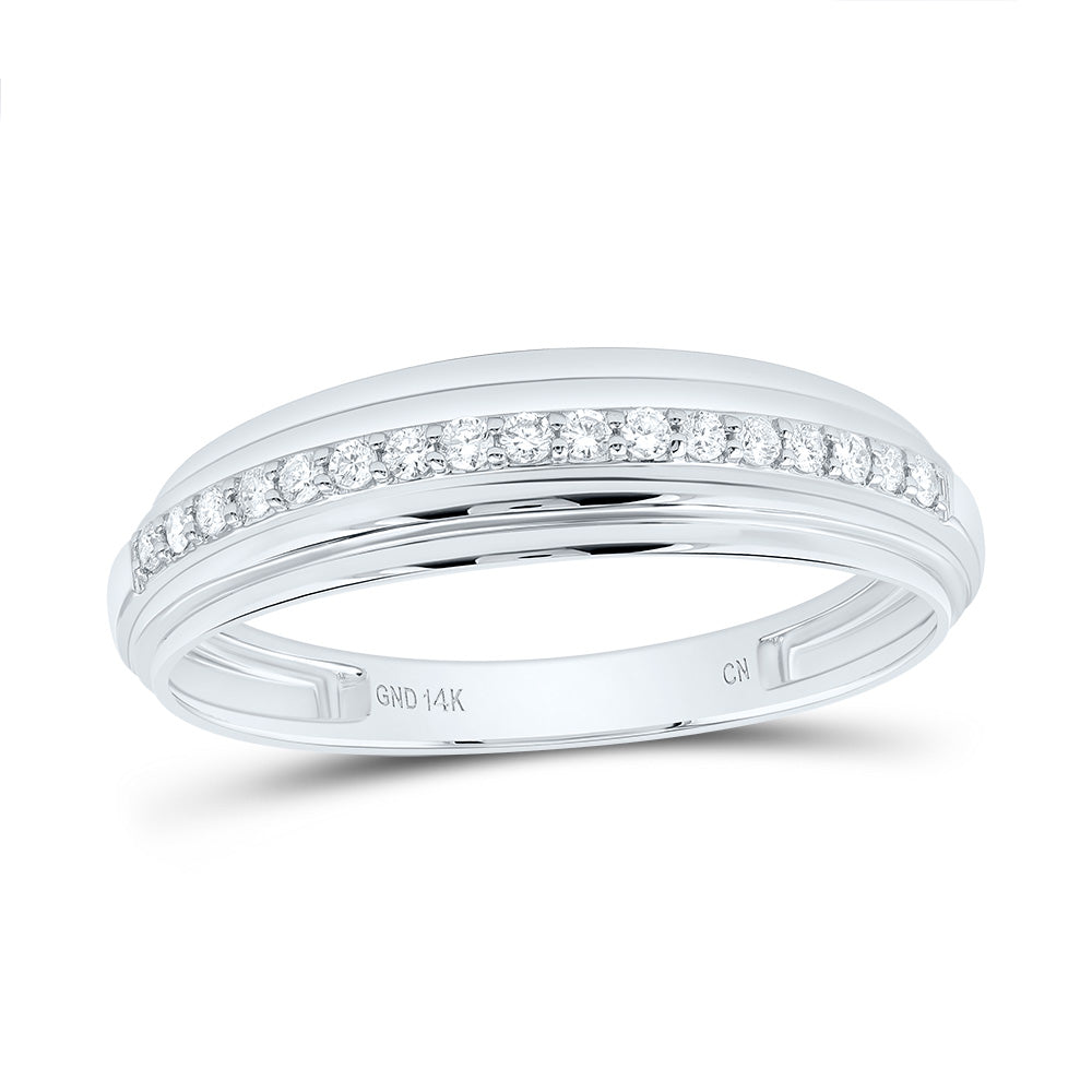 14kt White Gold His & Hers 5/8 Cttw Natural Diamond Oval Bridal Wedding Ring Band Set, Women Size: 5-9, Men Size: 8-12