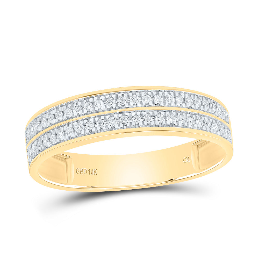 10k Yellow White Gold His & Hers 3/4 Cttw Natural Diamond Oval Bridal Wedding Ring Band Set , Women Size: 5-9, Men Size: 8-12