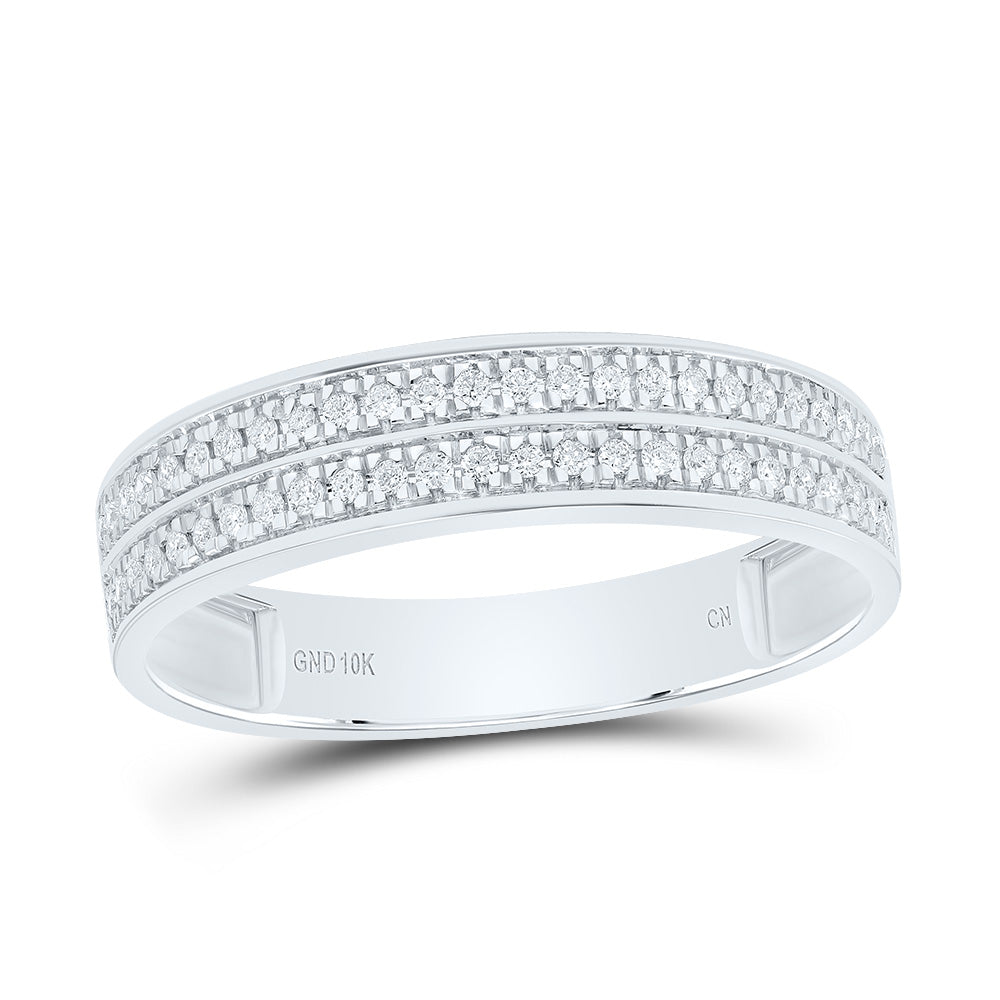 10kt White Gold His & Hers 3/4 Cttw Natural Diamond Oval Bridal Wedding Ring Band Set, Women Size: 5-9, Men Size: 8-12