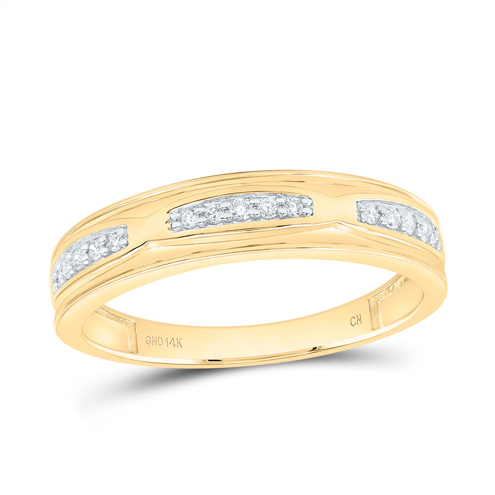 14k White Yellow Gold His & Hers 1/2 Cttw Natural Diamond Round Bridal Wedding Ring Band Set , Women Size: 5-9, Men Size: 8-12