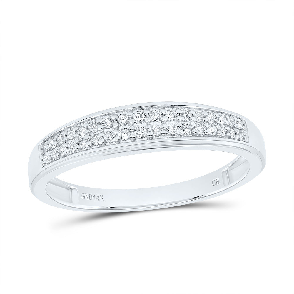 14kt White Gold His & Hers 3/4 Cttw Natural Diamond Cushion Bridal Wedding Ring Band Set, Women Size: 5-9, Men Size: 8-12