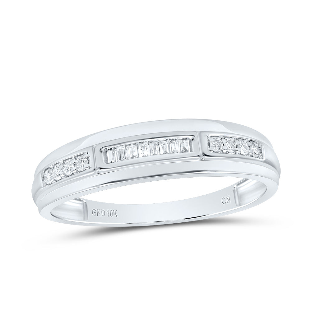 10kt White Gold His & Hers 1/2 Cttw Natural Diamond Round Bridal Wedding Ring Band Set, Women Size: 5-9, Men Size: 8-12
