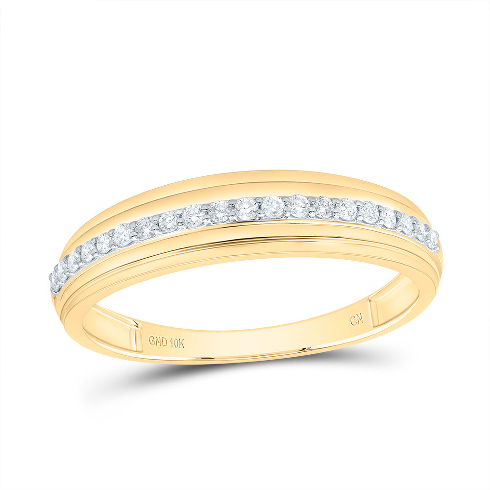 10k Yellow White Gold His & Hers 3/4 Cttw Diamond Cushion Bridal Wedding Ring Band Set, Women Size: 5-9, Men Size: 8-12