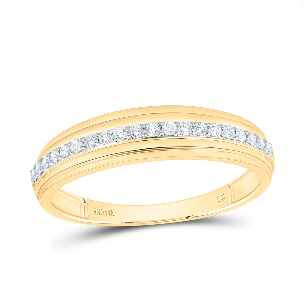 14k Yellow White Gold His & Hers 3/4 Cttw Natural Diamond Cushion Bridal Wedding Ring Band Set , Women Size: 5-9, Men Size: 8-12
