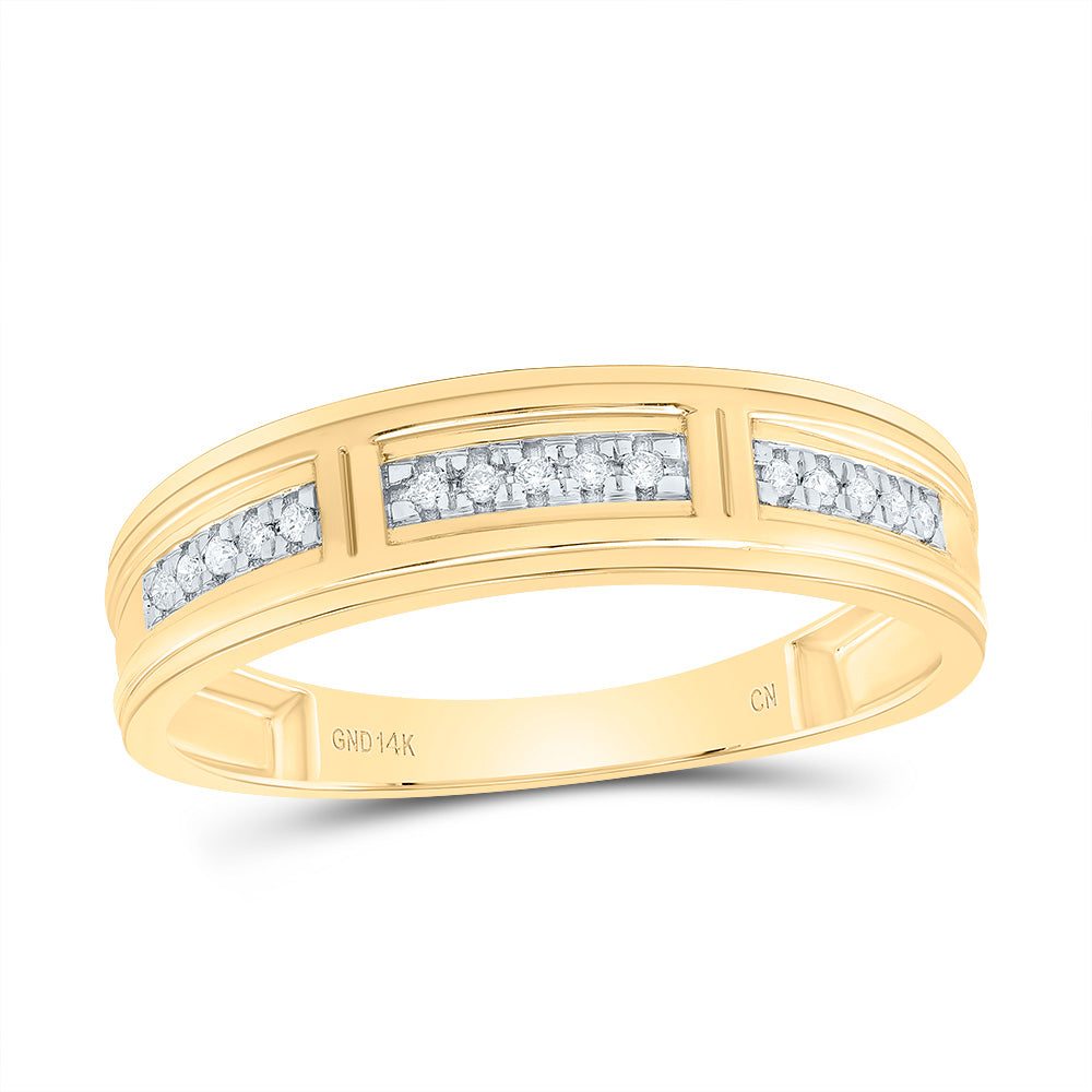 14k Yellow White Gold His & Hers 1/2 Cttw Natural Diamond Oval Bridal Wedding Ring Band Set , Women Size: 5-9, Men Size: 8-12