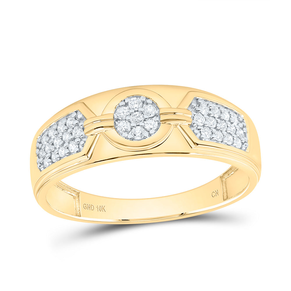10k Yellow White Gold His & Hers 3/4 Cttw Natural Diamond Oval Bridal Wedding Ring Band Set , Women Size: 5-9, Men Size: 8-12