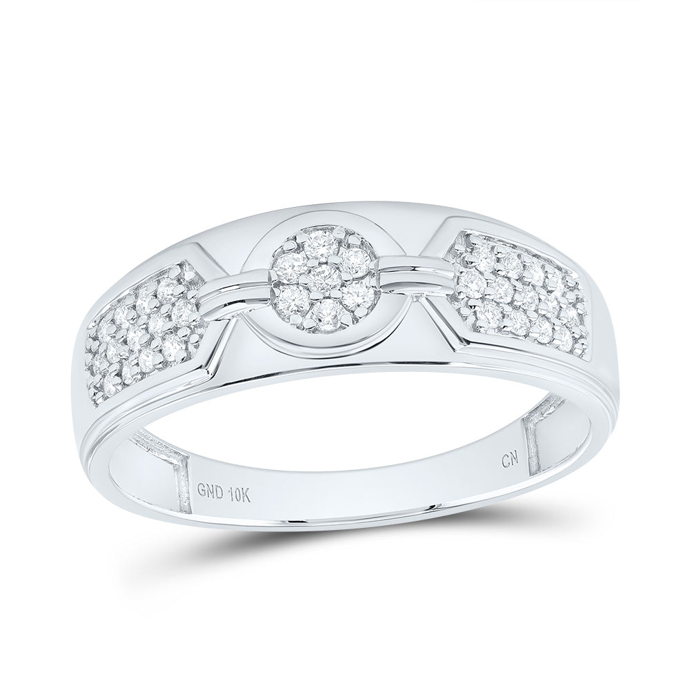 10kt White Gold His & Hers 3/4 Cttw Diamond Oval Bridal Wedding Ring Band Set, Women Size: 5-9, Men Size: 8-12