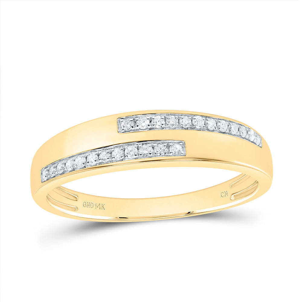 14kt Yellow Gold His & Hers 1/2 Cttw Diamond Round Bridal Wedding Ring Band Set, Women Size: 5-9, Men Size: 8-12