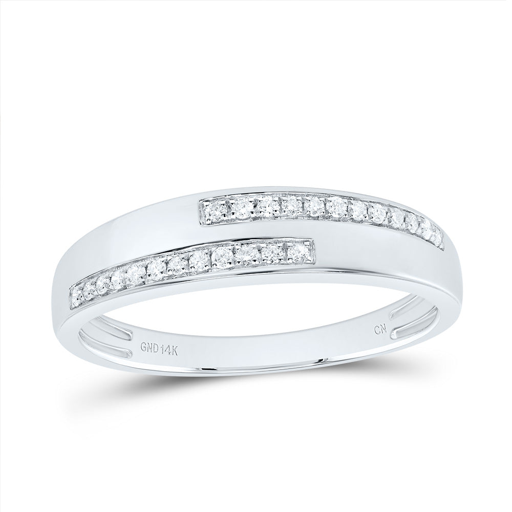 14kt White Gold His & Hers 1/2 Cttw Diamond Round Bridal Wedding Ring Band Set, Women Size: 5-9, Men Size: 8-12