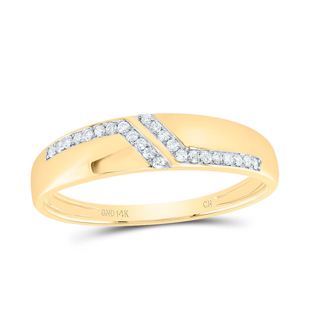 14kt Yellow Gold His & Hers 5/8 Cttw Diamond Round Bridal Wedding Ring Band Set, Women Size: 5-9, Men Size: 8-12
