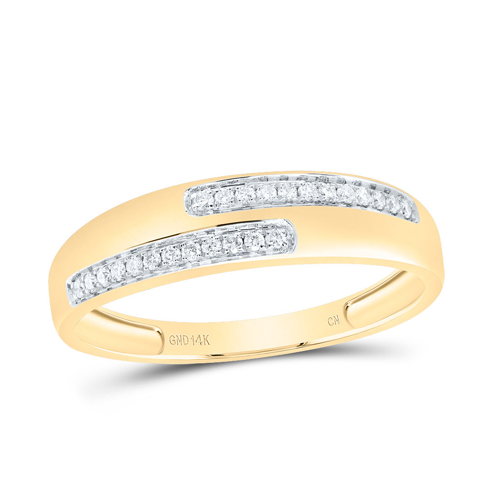 14kt Yellow Gold His & Hers 5/8 Cttw Diamond Square Bridal Wedding Ring Band Set, Women Size: 5-9, Men Size: 8-12