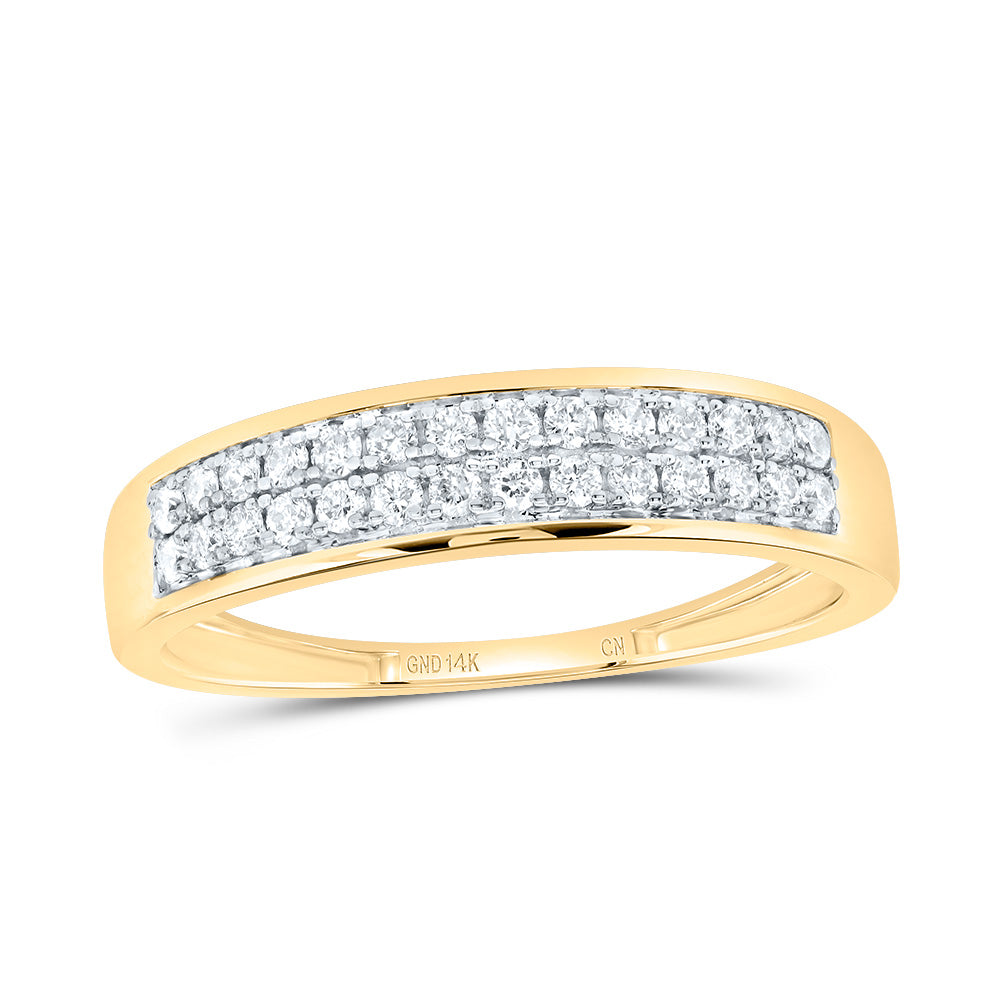 14kt Yellow Gold His & Hers 1 Cttw Diamond Round Bridal Wedding Ring Band Set, Women Size: 5-9, Men Size: 8-12