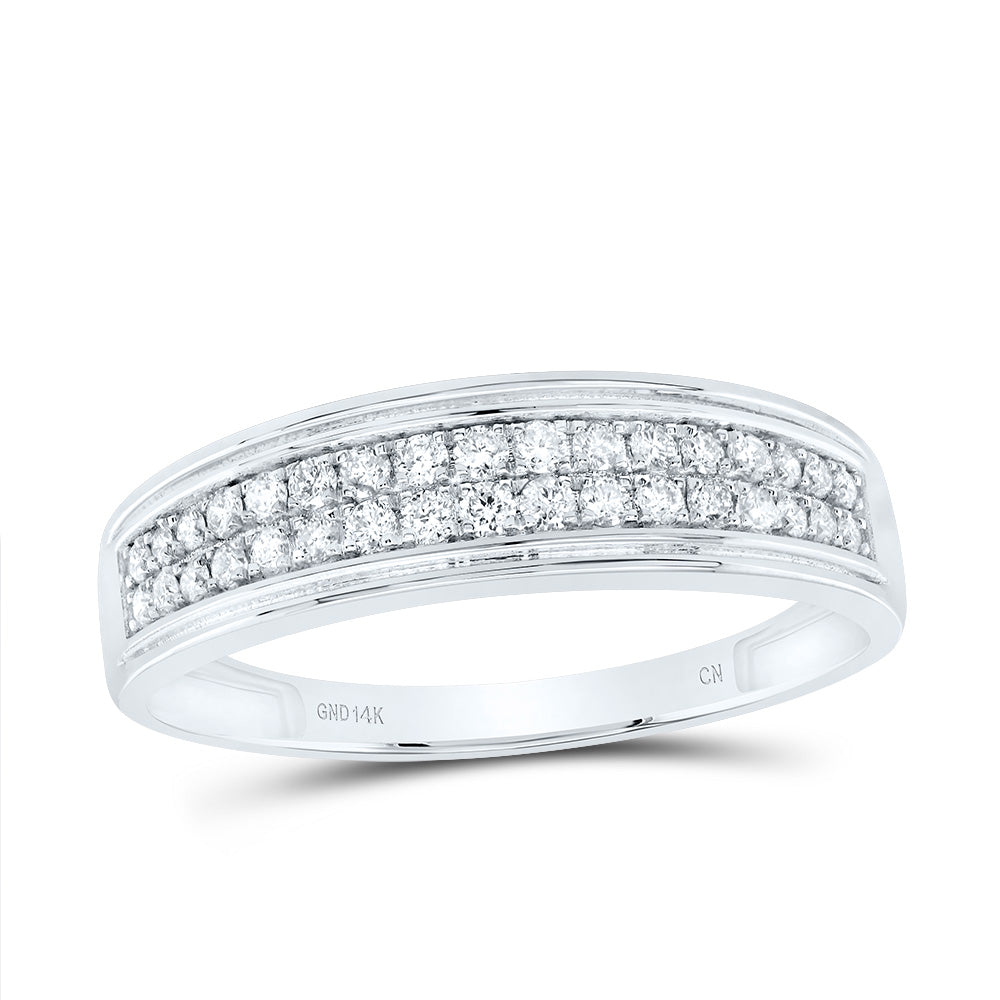 14kt White Gold His & Hers 1 Cttw Diamond Square Bridal Wedding Ring Band Set, Women Size: 5-9, Men Size: 8-12