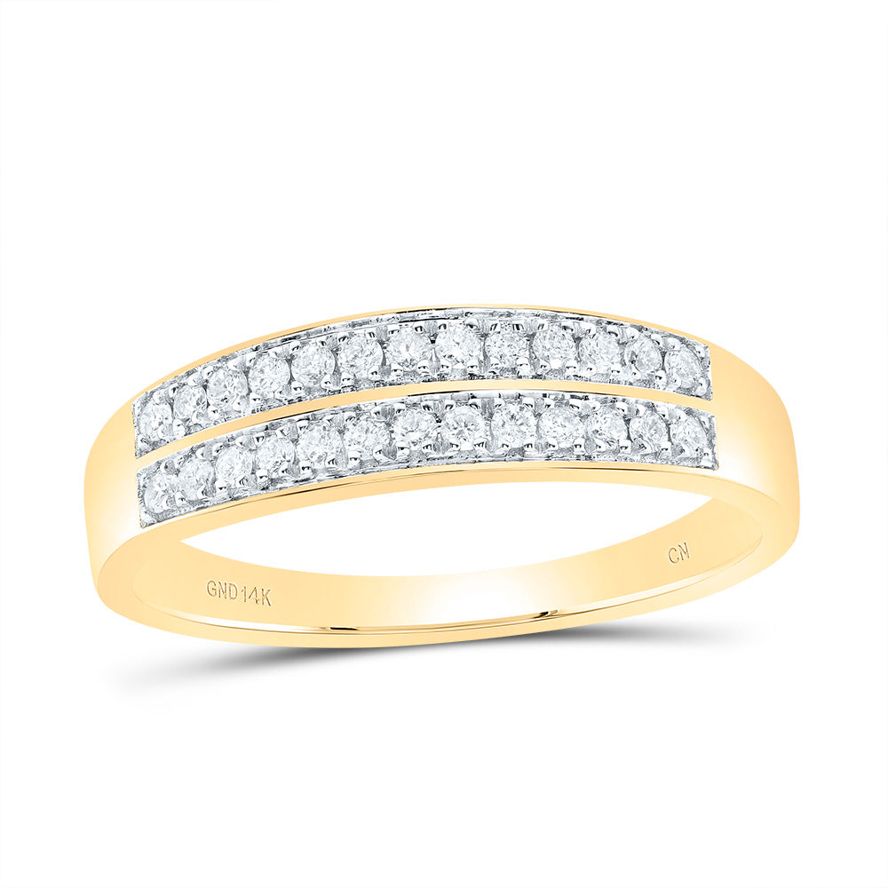 14kt Yellow Gold His & Hers 1 3/8 Cttw Diamond Round Bridal Wedding Ring Band Set, Women Size: 5-9, Men Size: 8-12