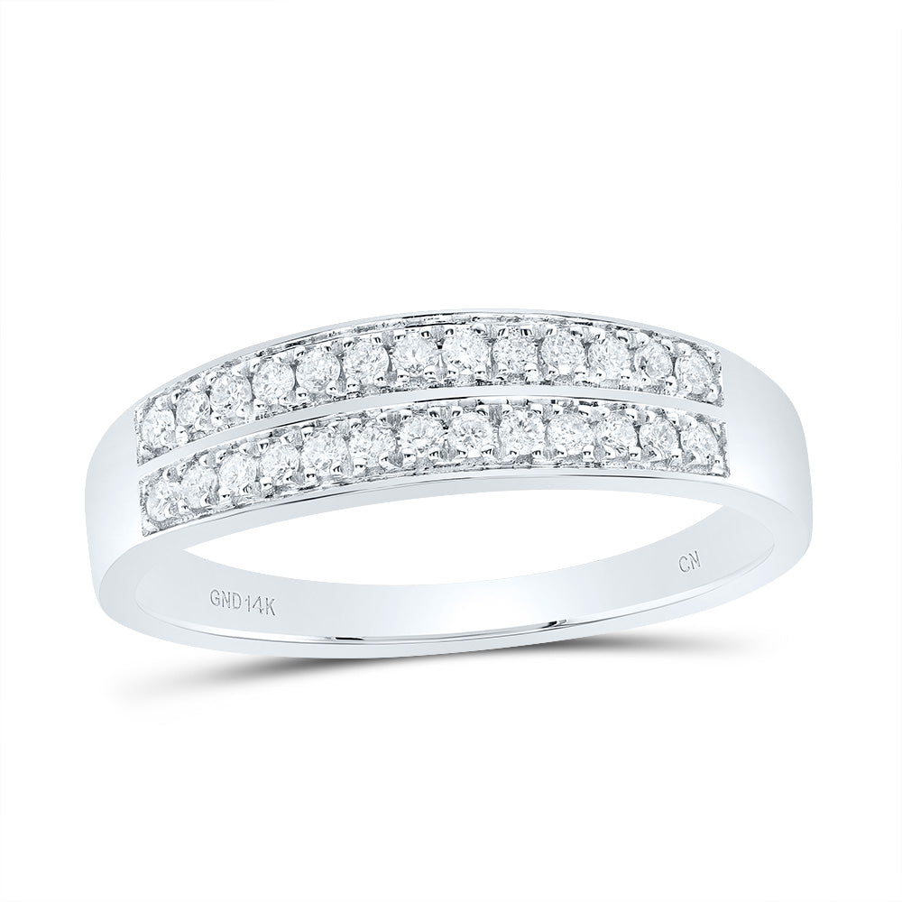14kt White Gold His & Hers 1 3/8 Cttw Diamond Round Bridal Wedding Ring Band Set, Women Size: 5-9, Men Size: 8-12