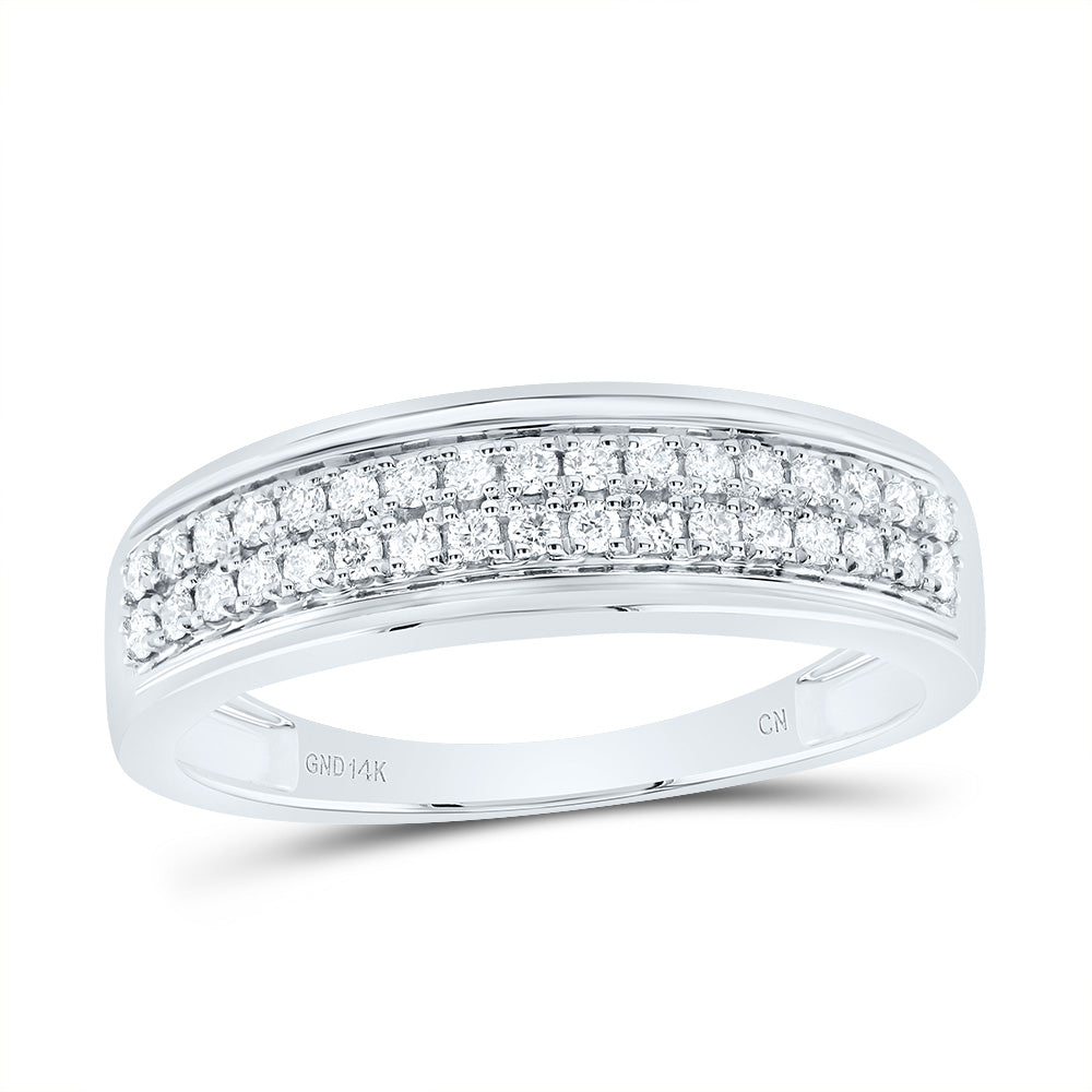14kt White Gold His & Hers 1 Cttw Diamond Round Bridal Wedding Ring Band Set, Women Size: 5-9, Men Size: 8-12