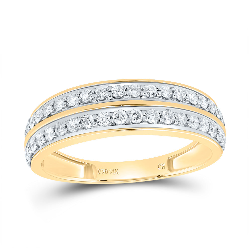 14kt Yellow Gold His & Hers 1 5/8 Cttw Diamond Square Bridal Wedding Ring Band Set, Women Size: 5-9, Men Size: 8-12
